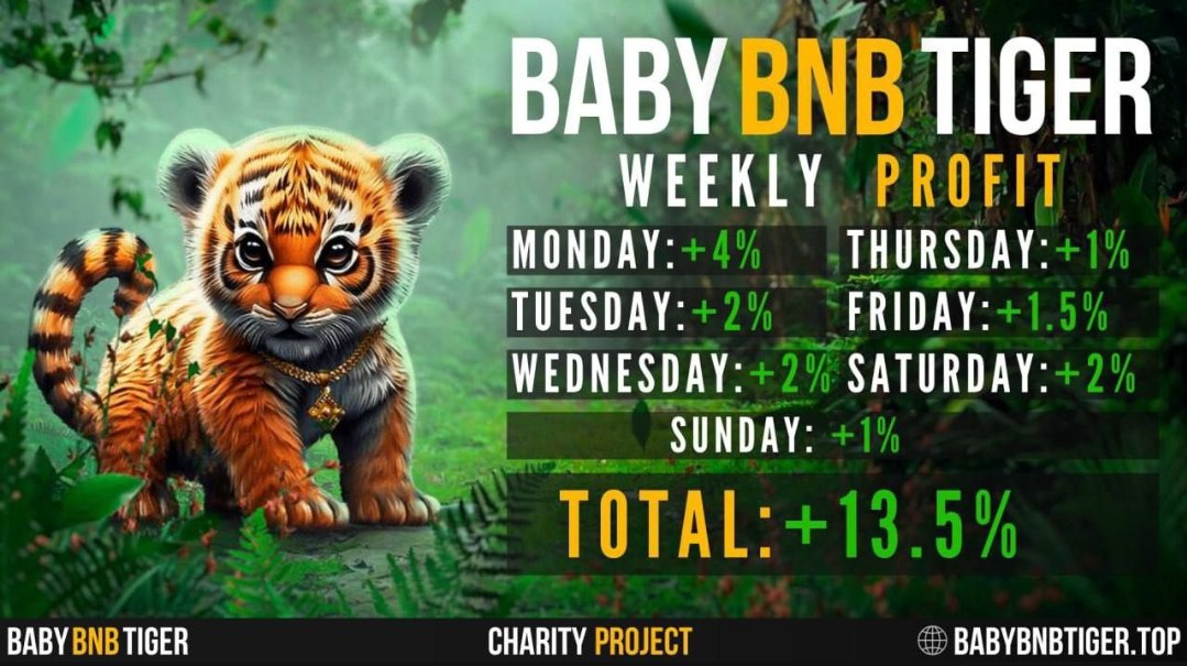 chowarit_max's tweet photo. @AltcoinDailyio The @BabyBNBTiger token brought its holders more +106.5% profit 🐯🚀
 3 weeks of daily growth: 
 Week 1 + 38.9%
 Week 2 + 54.0%
 Week 3 + 13.5%
Don't miss your chance to become a charity tiger cub at a tasty price 💎
 https://t.co/1X8mwPEhoM 
 Chart: https://t.co/fmv8Yg6fXw
$371 https://t.co/4ldRROsiwr