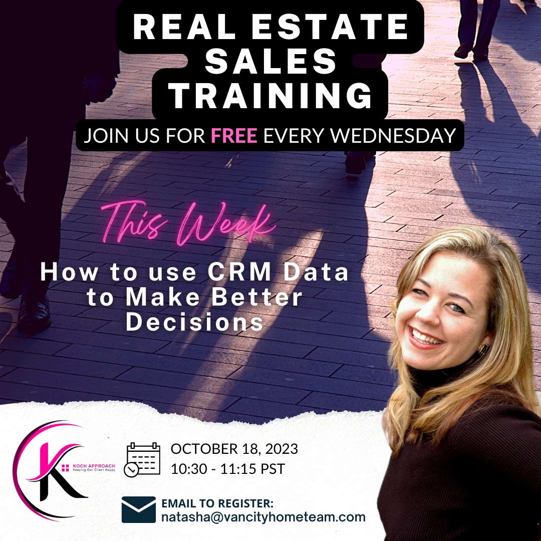 vancityhometeam's tweet image. This week's focus: "How to Use CRM Data to Make Better Decisions" 

Let's come together to learn, exchange insights, and excel in the world of real estate. 🤝 See you this Wednesday!

#RealEstateCoaching #CRMTips #RealEstateSuccess #WednesdayWisdom #LearnAndExcel