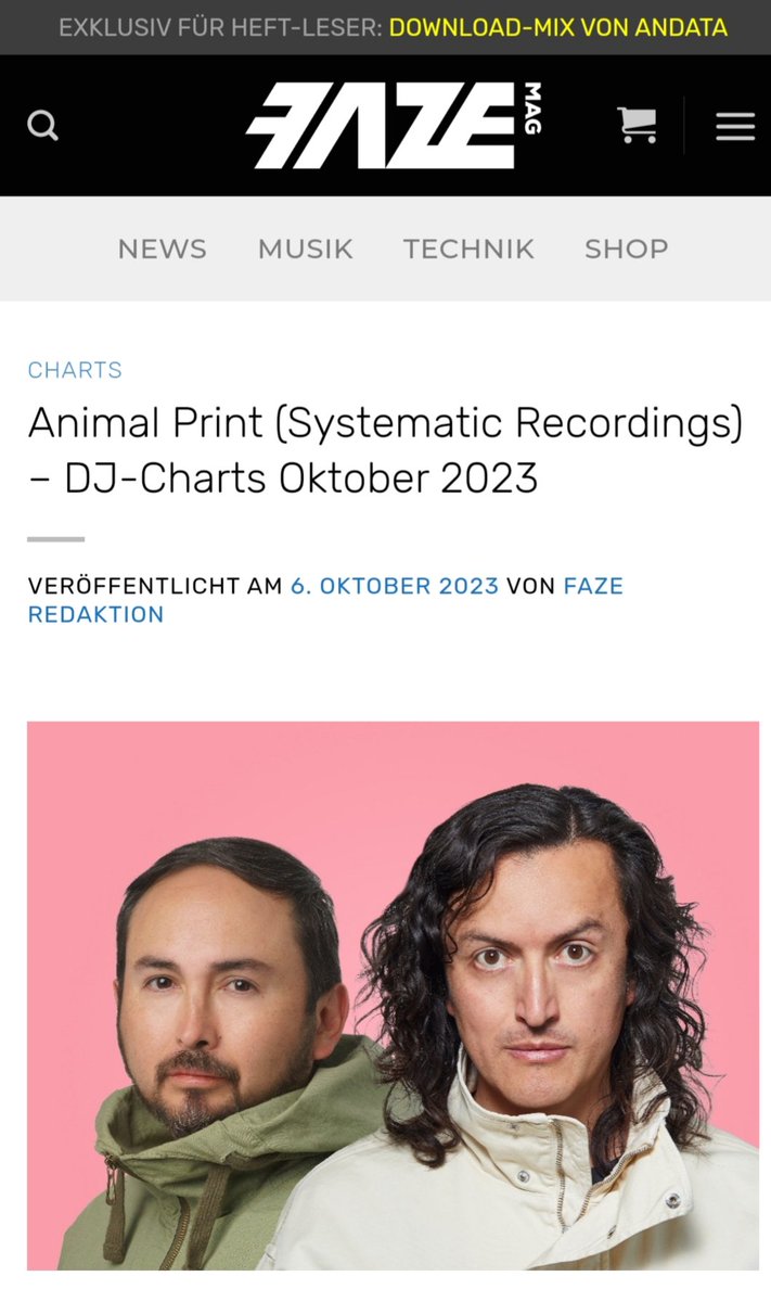 New chart on <a href="/FAZEmag/">FAZEmag</a>
 fazemag.de/animal-print-s…
