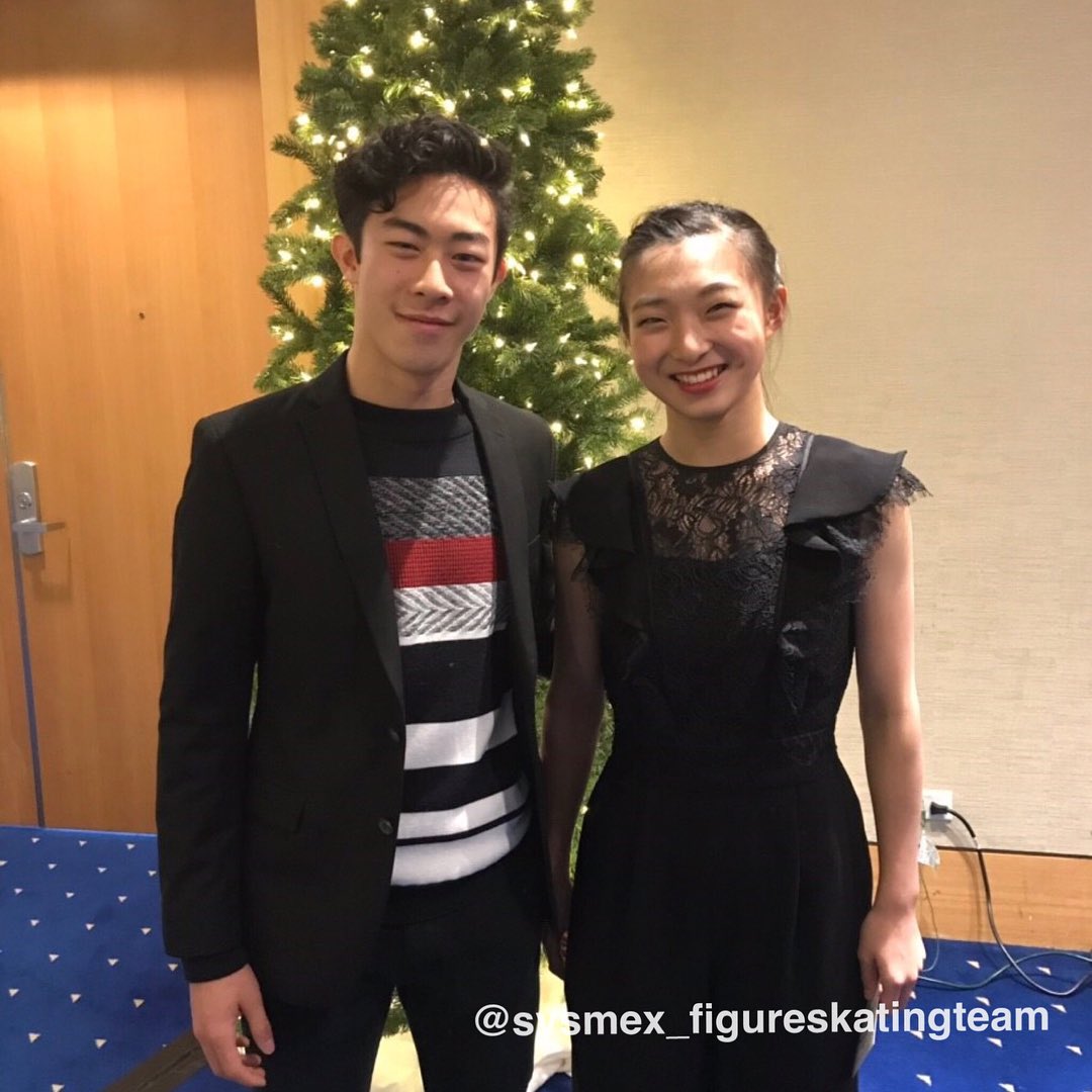 toramomo_tweet's tweet photo. 2018グランプリファイナルのバンケットでのネイサンと花織ちゃん!!
良い笑顔のお二人。
#nathanchen #kaorisakamoto #GPF2018 #坂本花織 #ネイサンチェン https://t.co/oXdJAUUapU