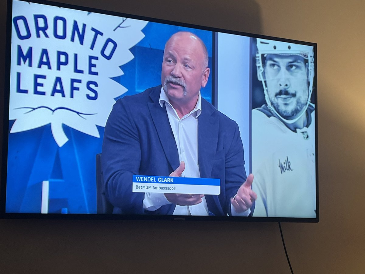 CousinsRealtor's tweet photo. @Sportsnet labeling Wendel as a gambling ambassador… lol. A few other options come to mind. The sell out to everything gambling continues to get more and more ridiculous in the NHL @NHL #sports #justhereforthegamble https://t.co/NfMRjzsBse
