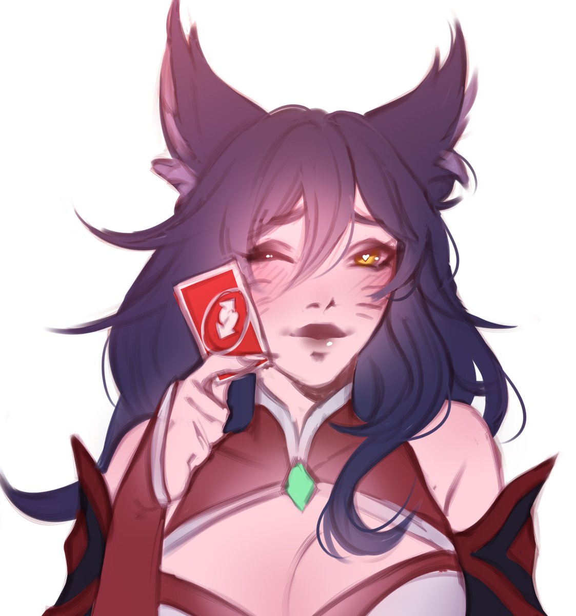 dontshepardme's tweet image. when reverse romance card hits just 💕right💕

#masteryi #ahri #oc