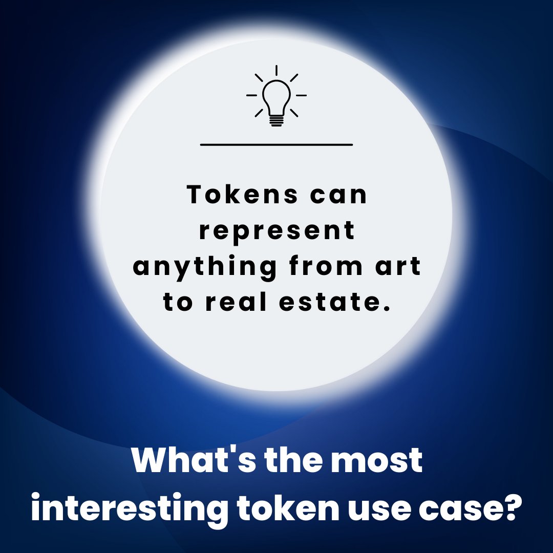 Tokens can represent anything from art to real estate.
What's the most interesting token use case?
#token #nftart #RealEstate #tokens