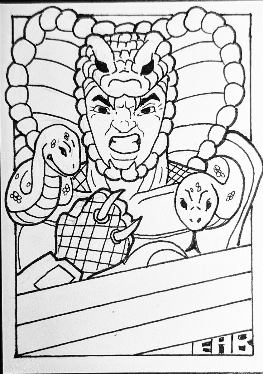 EricBorchert73's tweet photo. Day 16 of Joetober - Serpentor Sketch Card. Continuing the G.I. Joe theme of my Inktober/Drawtober project. Inked and ready and ready for colors (Coming Soon) THIS I COMMAND!!! #inktober #drawtober #serpentor #cobra #gijoe #ink #sketchcard #drawing #artox #strongcastlestudios https://t.co/xTtxxwPXvd