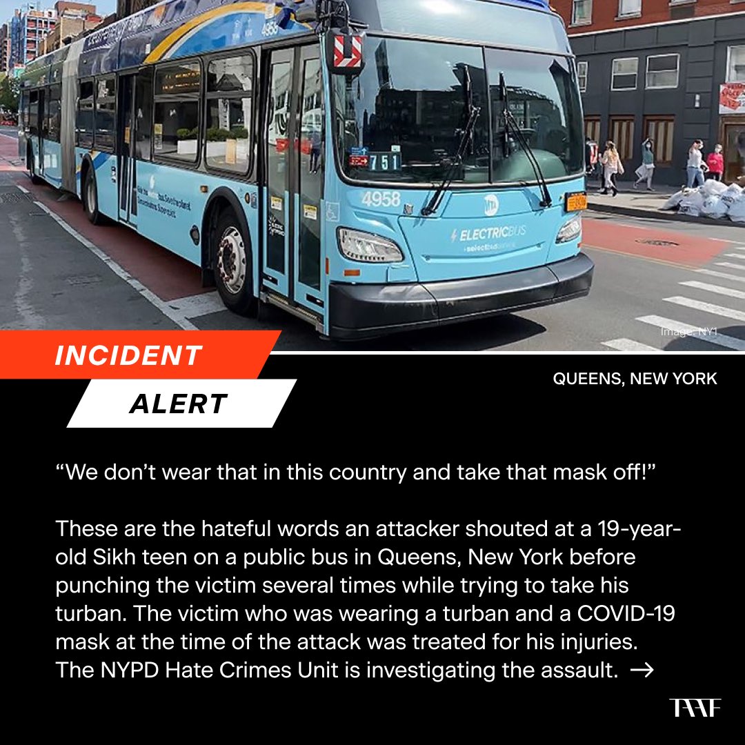taaforg's tweet photo. TAAF statement following attack of Sikh teen on MTA bus https://t.co/raS69K68Fn