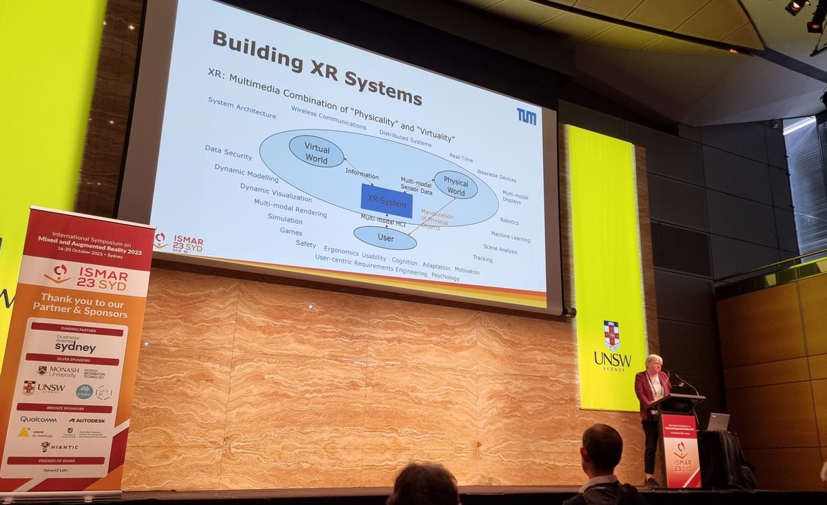 Always inspiring to listen to Gudrun Klinkers presentations. 1. for the great research; 2. for the guiding -- a phd thesis is not a project report, it is a progress report; Fantastic Keynote on #XR at #ISMAR2023 #ISMAR <a href="/ismarconf/">ISMAR Organization</a> <a href="/TU_Muenchen/">TU München</a> <a href="/ResearchGermany/">Research in Germany - Initiative of the BMFTR</a> #AR #VR #MR