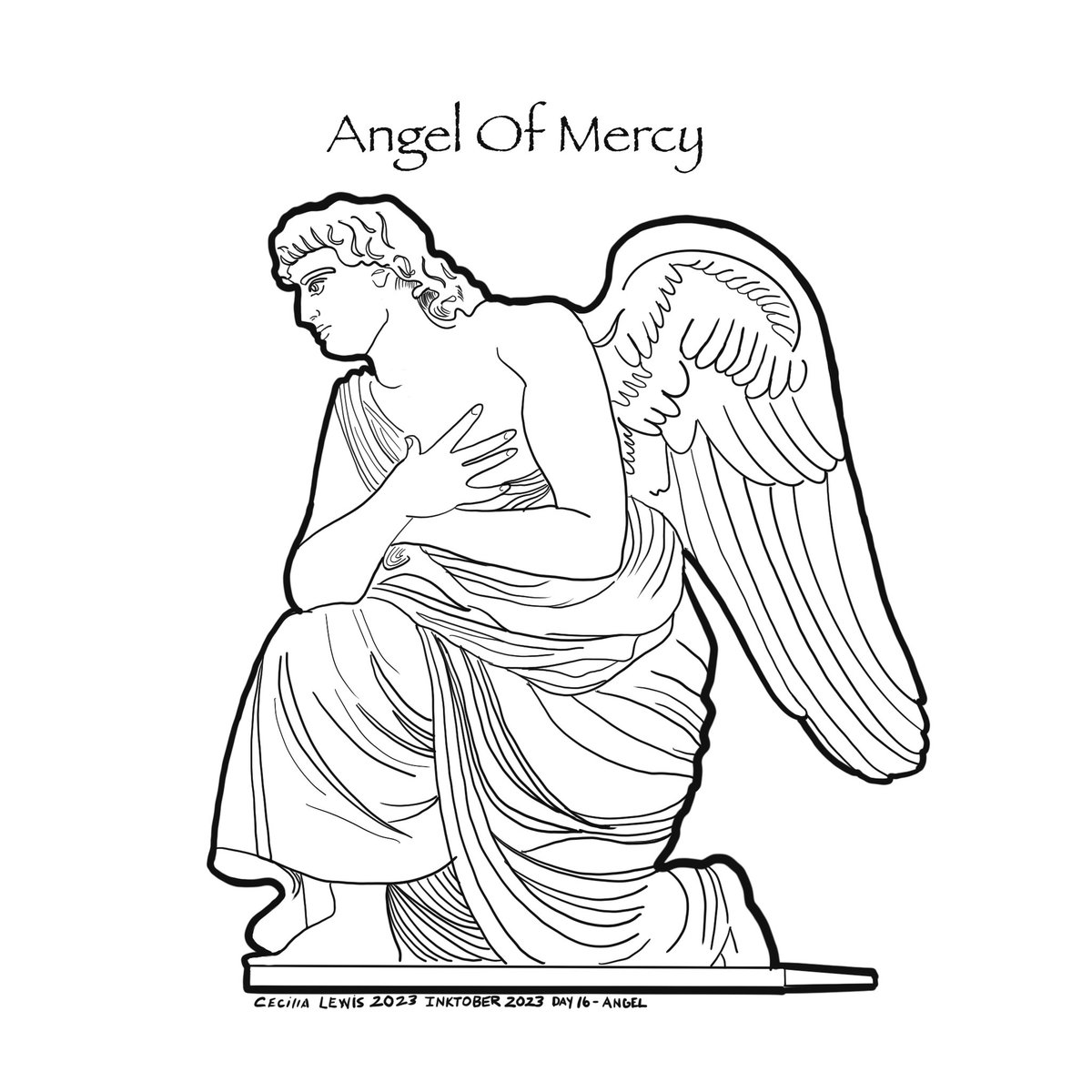 CrtalkrLewis's tweet photo. #inktober2023angel #inktober2023 #inktoberDay16 #Angel #angelofmercy @inktober https://t.co/oMPBxPwhR9