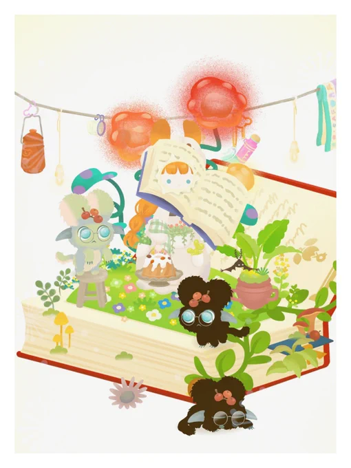 ツノリムルさんにあけられてしまった本とてもかわいい:)