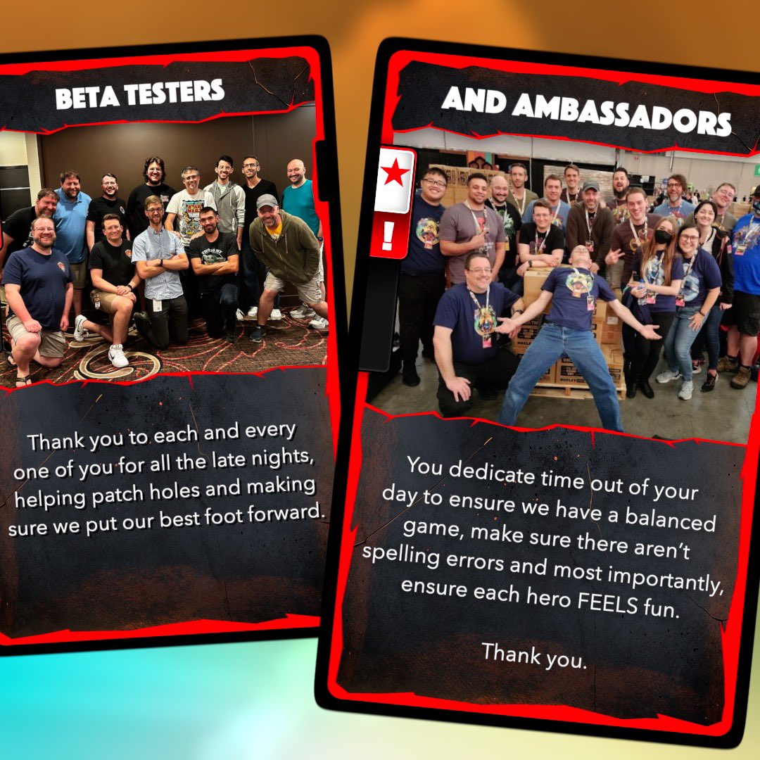 DiceThrone's tweet photo. On the eve of our newest Kickstarter, we want to take a moment to thank a few key individuals who have truly made our community what it is. We have grown from being an idea on paper to a worldwide community of fans. We could not do that alone. Thank you ❤️ https://t.co/XBKz6uGewG