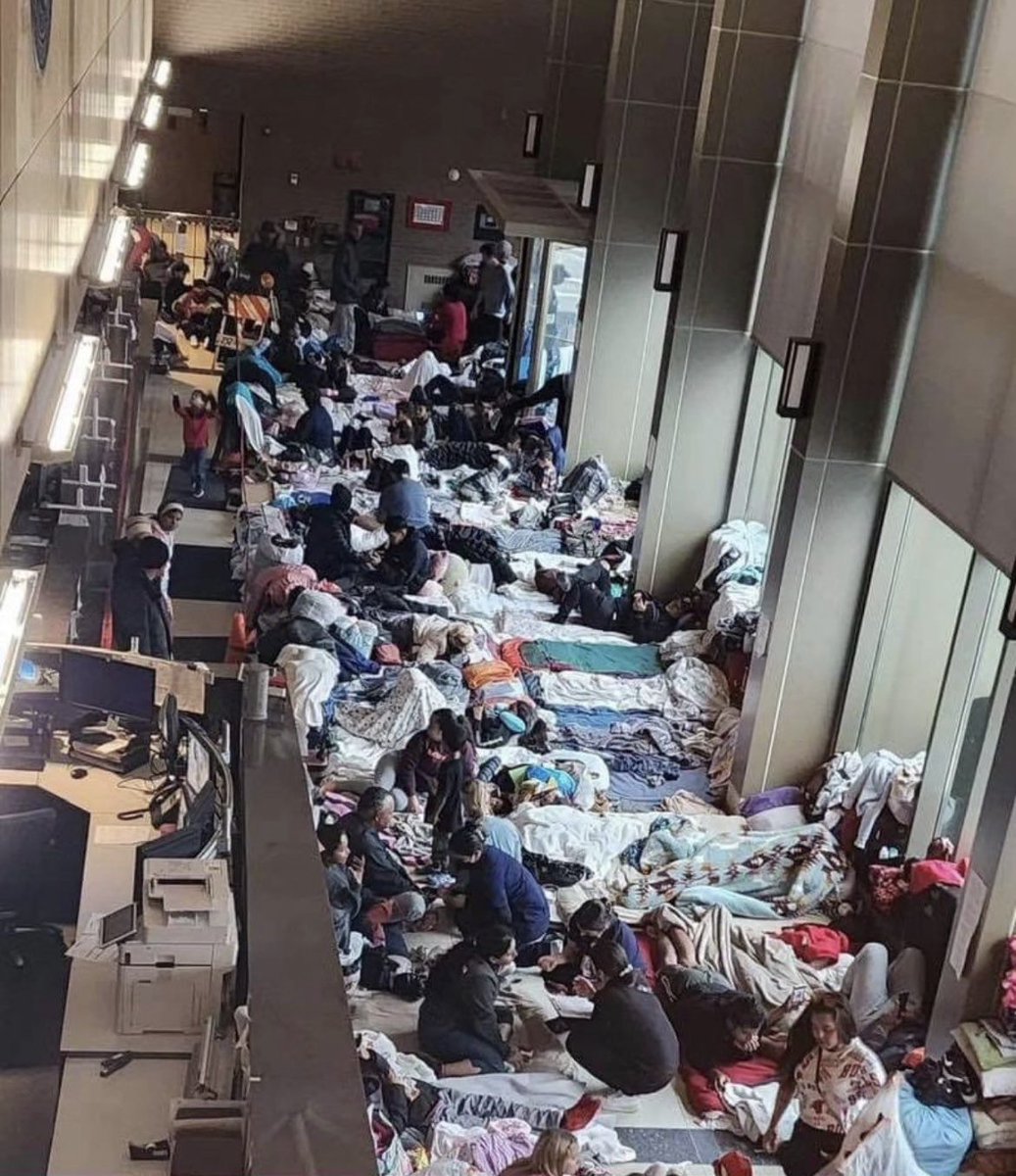 People taking refuge at police stations in the middle east.

Just kidding, this is Chicago.