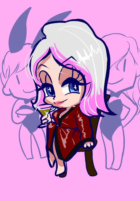 Our last Chibi Halloween wallpaper drawing for the 17th is @jessica_3rotica as Hugh Hefner with her 2
