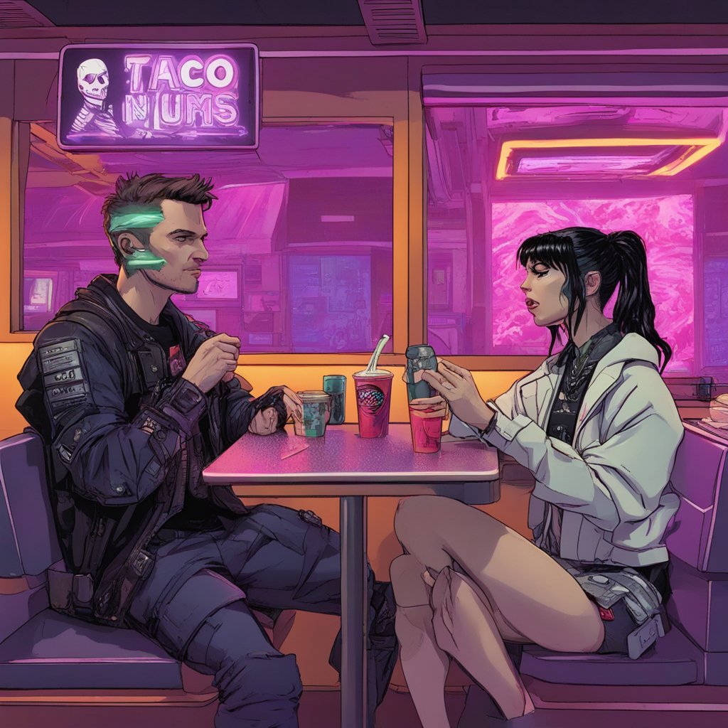 //according to AI, this is Lucy and David on a date at taco bell.