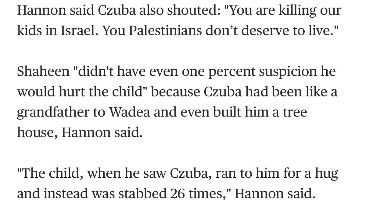 “The child, when he saw Czuba, ran to him for a hug and instead was stabbed 26 times.”