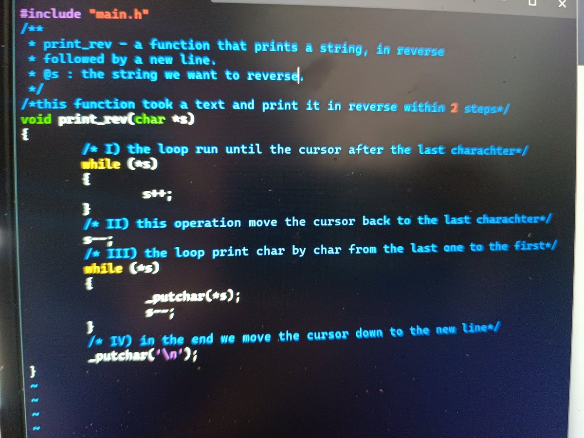 jbelkerf's tweet image. A #code everyday #3
A #C function that print any string in reverse.
#C_language