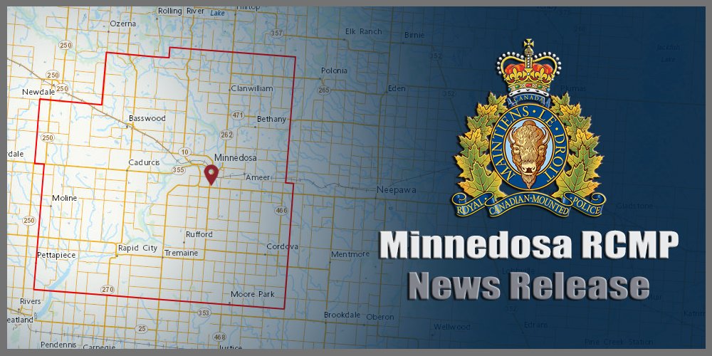 21yo male charged by #rcmpmb after ramming his vehicle into 2nd vehicle in attempt to run it off the road in Minnedosa. He chased the vehicle from Minnedosa Beach. Found to be in possession of a knife while on weapons prohibition. 53yo male victim not physically injured.