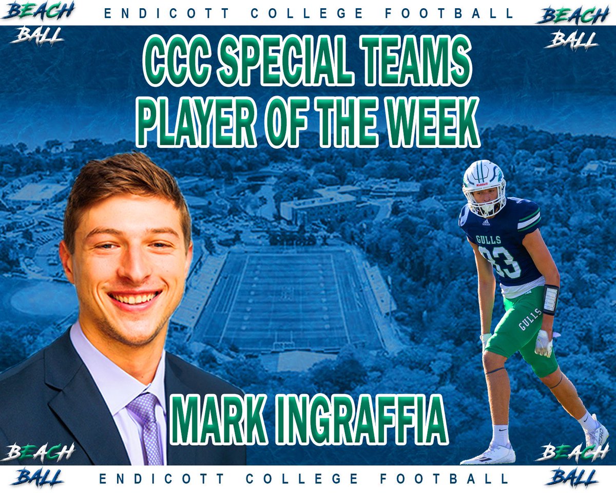 Congratulations to Mark Ingraffia on winning CCC Special Teams Player of the week‼️
#BeachBall 🏈🐦🏖️#BeachHou23☀️🌊