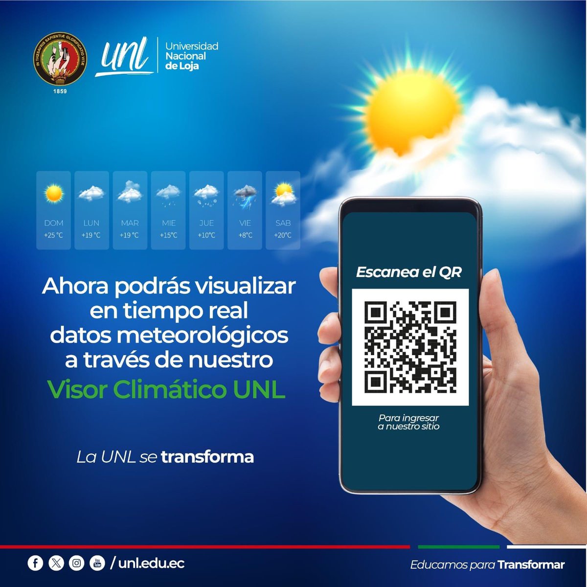 UNLoficial's tweet photo. ¡Contamos con un #VisorClimáticoUNL! 🙌

📌  Con esta herramienta, podrás visualizar en tiempo real datos climáticas de manera rápida y precisa. 🌩️

✅ Podrás ver la temperatura, la humedad, la velocidad del viento y mucho más. ☔

#EducamosParaTransformar https://t.co/H9FdGVuLFE