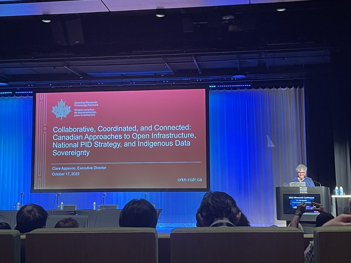 Brian Minihan (@minihanbrian) on Twitter photo #eResearchAU2023 is on! <a href="/AppavooC/">Clare Appavoo</a> of <a href="/CRKN_RCDR/">CRKN RCDR (inactive as of December 2024)</a> starts off the conference with Canadian approaches to nat'l PID strategy & Indigenous Data Sovereignty #eResearchAU2023 is on! <a href="/AppavooC/">Clare Appavoo</a> of <a href="/CRKN_RCDR/">CRKN RCDR (inactive as of December 2024)</a> starts off the conference with Canadian approaches to nat'l PID strategy & Indigenous Data Sovereignty