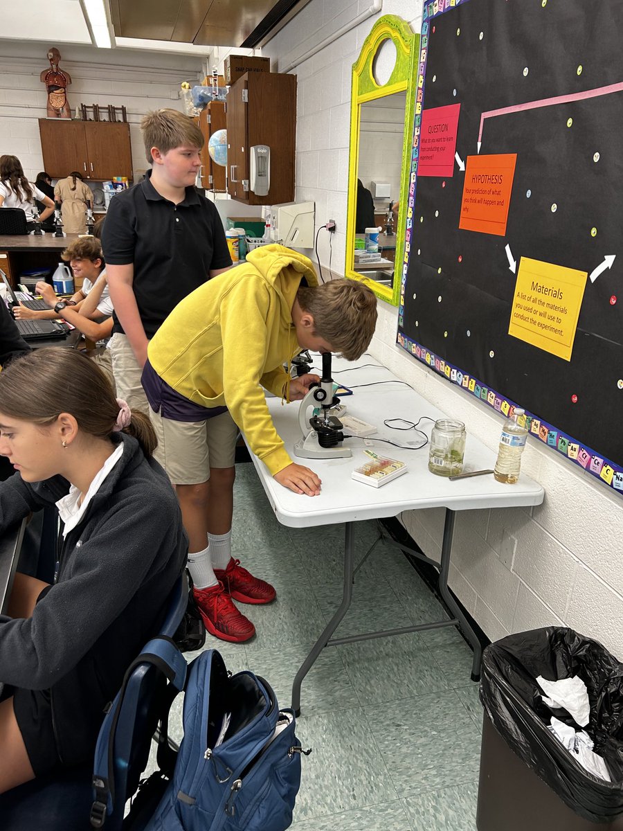 Earlier this quarter. Mr. Reese had his students investigating freshwater to find protists. Great idea! ⁦@PaisleyMagnet⁩ #wedosciencewell ⁦@WSFCS_Science⁩