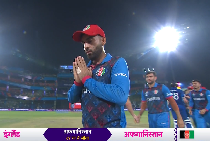 nbd4u's tweet photo. #Afghanistan captain Hashmatullah Shahidi. Take love from #India. 
#AFGvsENG #CWC2023 https://t.co/CslhGtH1zR