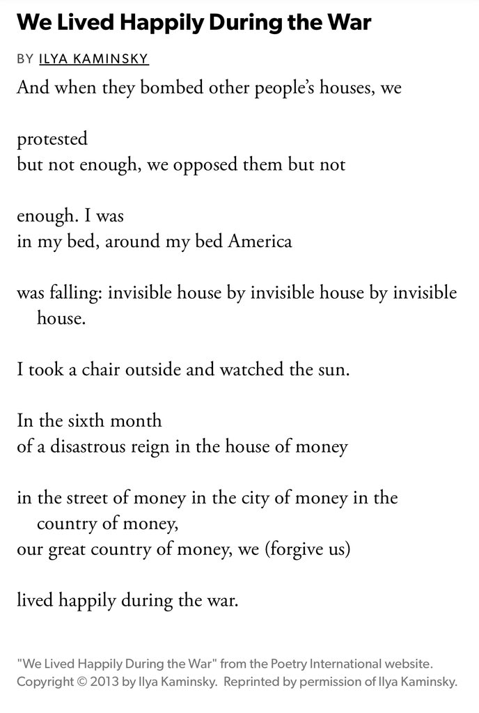This poem keeps appearing in my brain. but not enough, we opposed them but not / enough -@ilya_poet