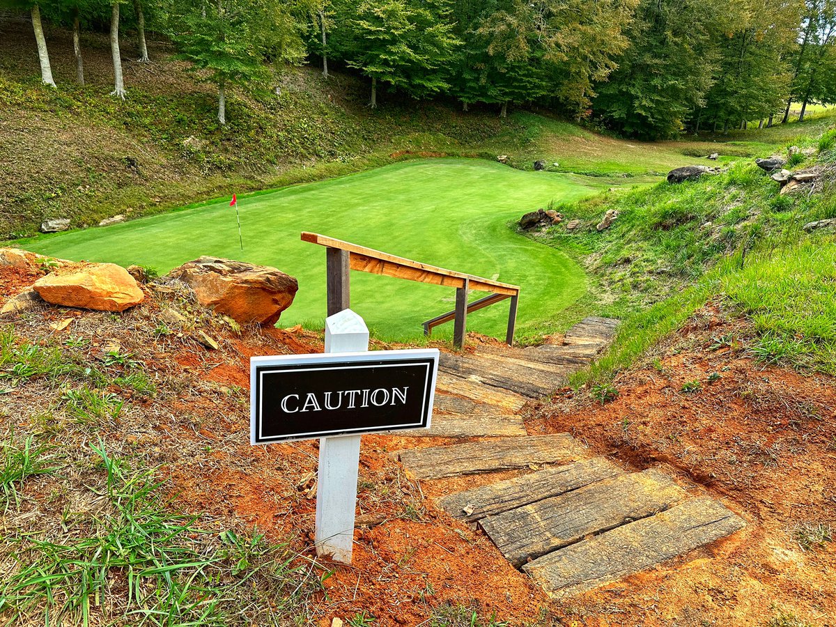 TOT HILL FARM G.C.
Asheboro, N.C.
Mike Strantz, 2000
$110

After significant, loving investment (new Zoysia greens, 1,500 felled trees +++) by new ownership, Strantz’s most polarizing design has shed years of neglect. Finally, it’s the quirky jewel it was always meant to be.