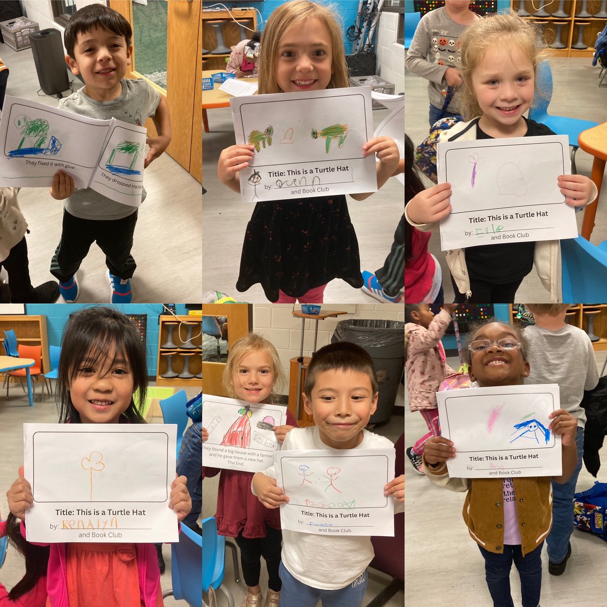 MsIsbellLibrary's tweet photo. The wonderful and talented author-illustrators in Kindergarten Book Club wrote and illustrated their own books about hats! #d56achieves https://t.co/atNPujENfx