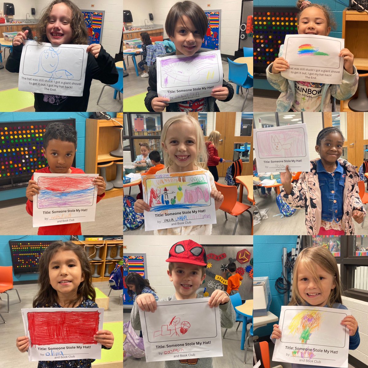 MsIsbellLibrary's tweet photo. The wonderful and talented author-illustrators in Kindergarten Book Club wrote and illustrated their own books about hats! #d56achieves https://t.co/atNPujENfx