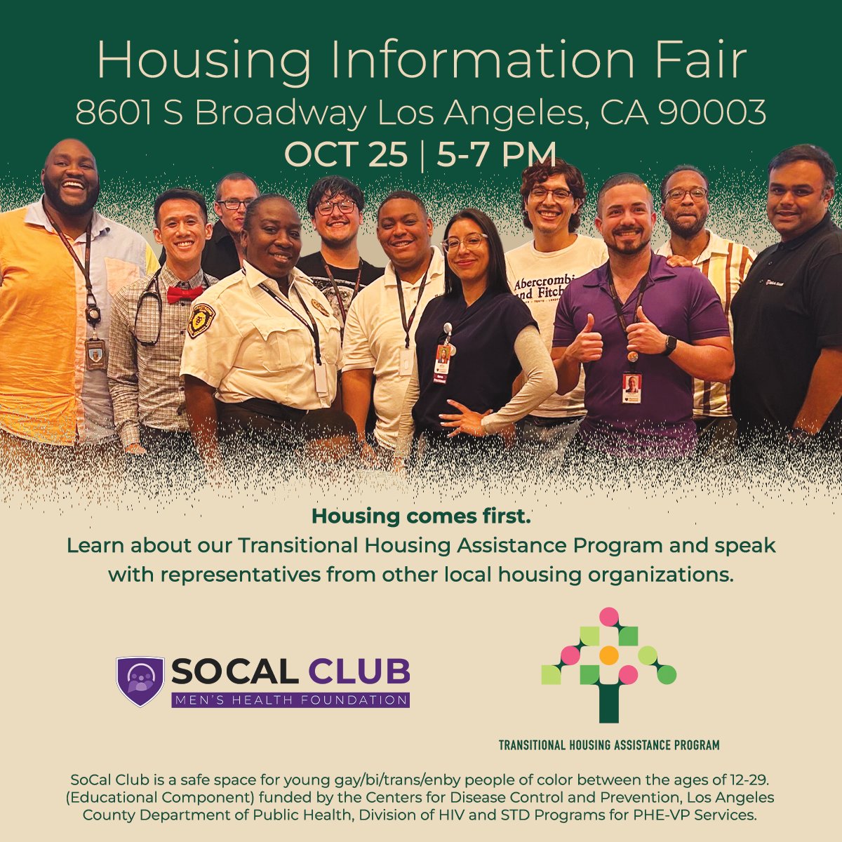 No one deserves to be in the dark when it comes to housing. Join us for our housing fair to hear from local housing organizations and our Transitional Housing Assistance Program! 💚🤝💚

#socalclub #southla #gaysouthla #housing #transitionalhousing #community
