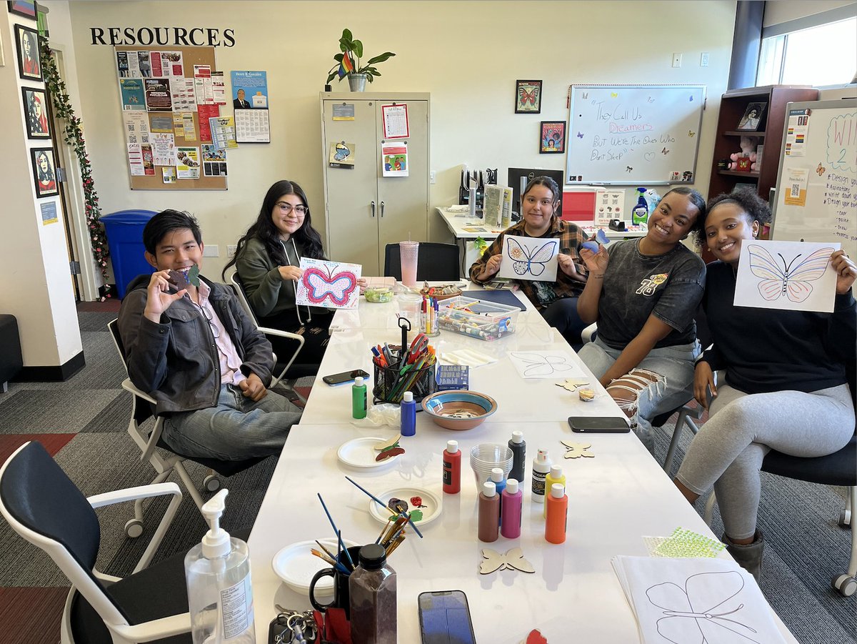 CalStateEastBay's tweet photo. Undocumented Student Week of Action is here! You can show your support and learn more at both online and in-person events.
Check out some of the beautiful butterflies at today’s art session🦋
#csueb #undocumentedstudentweekofaction https://t.co/GQcAtWMDRD