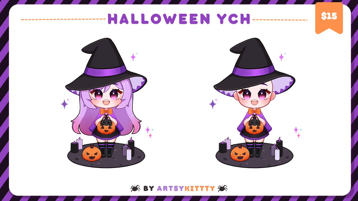 Artsykittty's tweet photo. 🎃 HALLOWEEN YCH COMMISSIONS OPEN 🎃

I'm very happy to announce that my commissions for halloween YCH of this year are finally open

There are limited slots and all the commissions will be delivered before halloween day

Likes and shares are very much appreciated

Link bellow ✨ https://t.co/NxujfolQMh