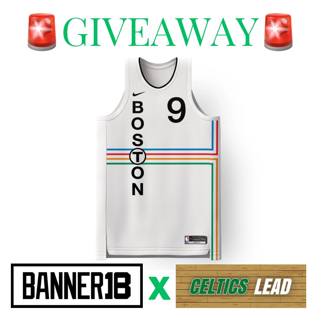 CelticsLead's tweet image. 🚨GIVEAWAY ALERT🚨

We are collaborating with @shopbanner18 and giving away ONE MBTA Jersey (designed by @petemrogers) to a lucky fan. 

To enter for a chance to win, you must:
☘️Follow @CelticsLead 
☘️Follow @shopbanner18
☘️Like &amp;amp; Repost this post
☘️Tag a friend in the reply…
