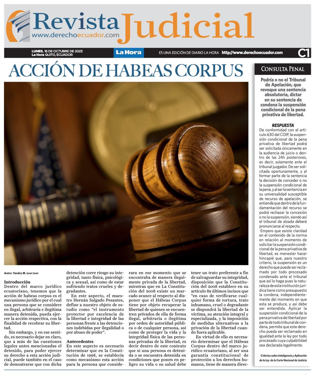 Hoy en nuestra Revista Judicial: Acción de Habeas Corpus.

acortar.link/S2SIfE
