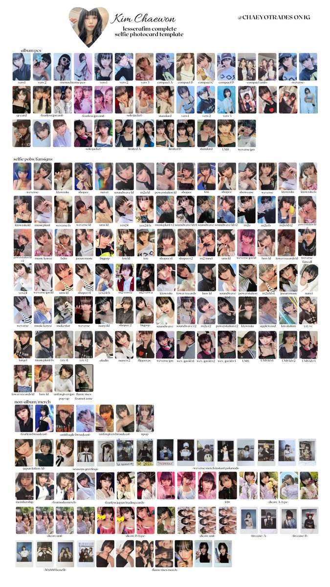 CHAEWON LESSERAFIM COMPLETE SELFIE PHOTOCARD TEMPLATE

HD link: drive.google.com/file/d/1E0_yTM…

Tags
Chaewon lesserafim fearless photocard template antifragile dicon flame rises pop up pob album unforgiven