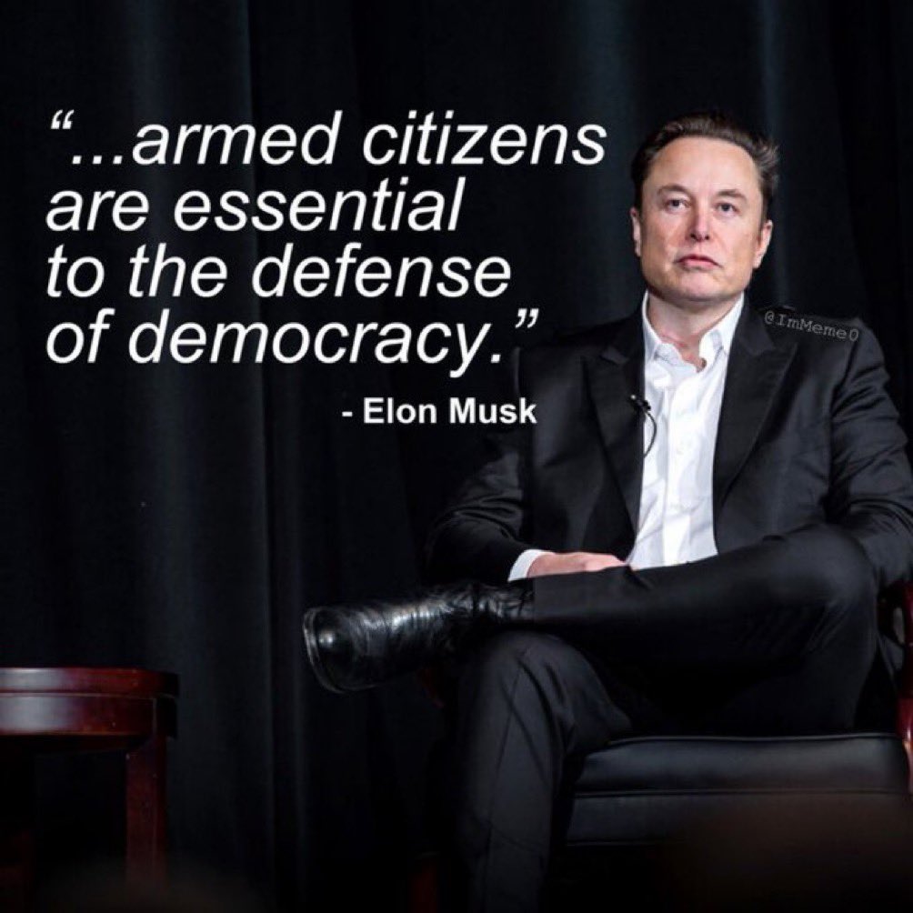 DineshDSouza's tweet photo. The founders added the Second Amendment to the Bill of Rights because they understood the ever-present danger of a republic being transformed into a #Policestate —and the best way to prevent that from happening! @elonmusk https://t.co/9g0vTouYbe
