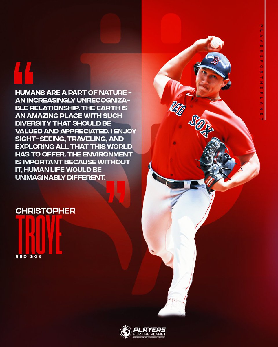 We are thrilled to introduce our latest addition to the Players for the Planet ambassador team, @RedSox pitcher Christopher Troye! With a focus on renewable energy, Chris is passionate about protecting our planet at the intersection of sports and mission-critical impact. Stay t