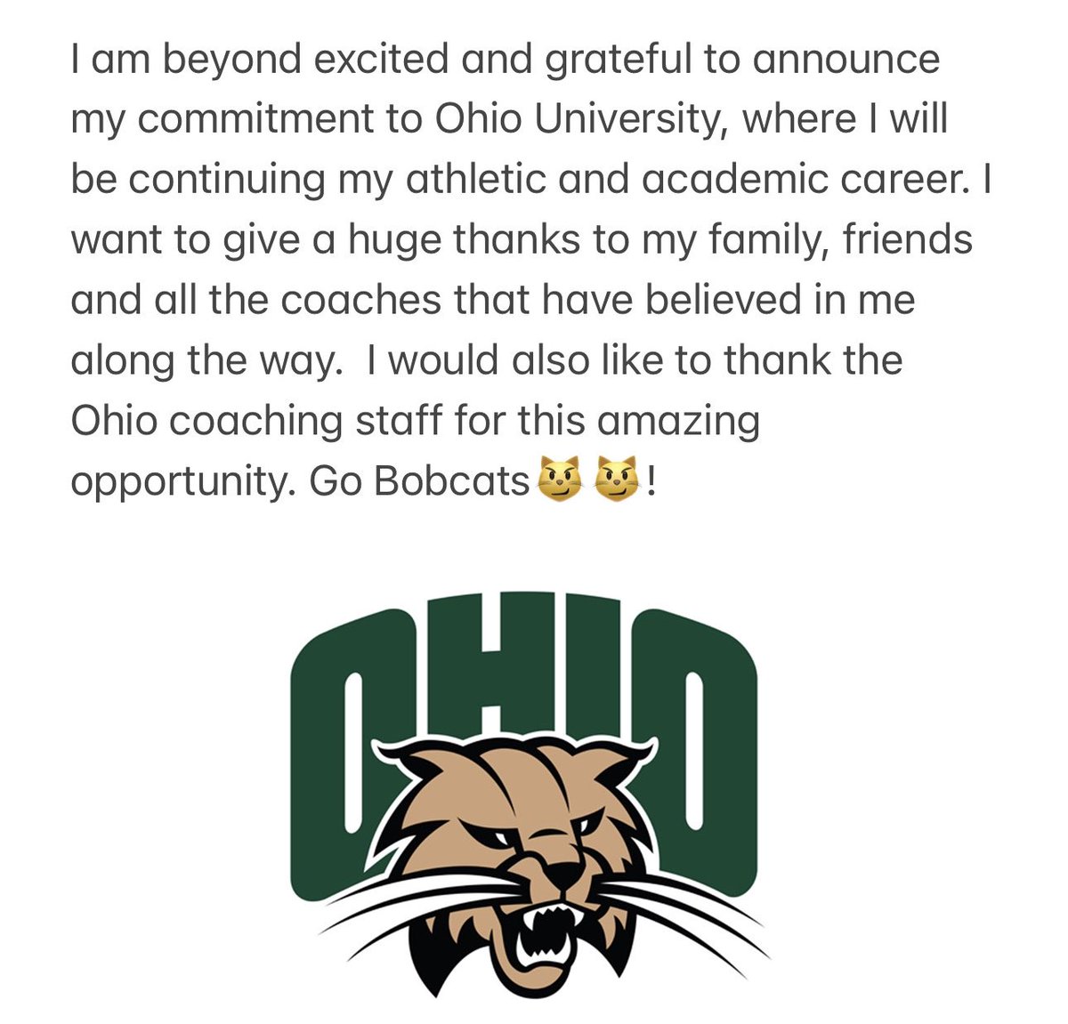 Committed! 😼🐾 @Ohio_Baseball @coachmoore_17 @KirbyMcGuire7 @RHS_Baseball @PrepbaseballM