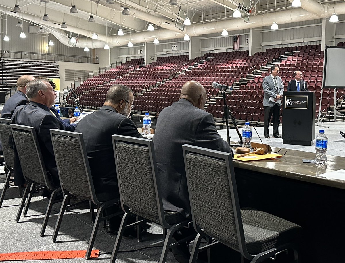 DrMAMyrick's tweet photo. Dr. Andy Bryan and Dr. Steve Ellis answer questions from the Boards of Education and Commissioners regarding the Nash &amp; Edgecombe County Line Merger https://t.co/KDoOAHf9wJ