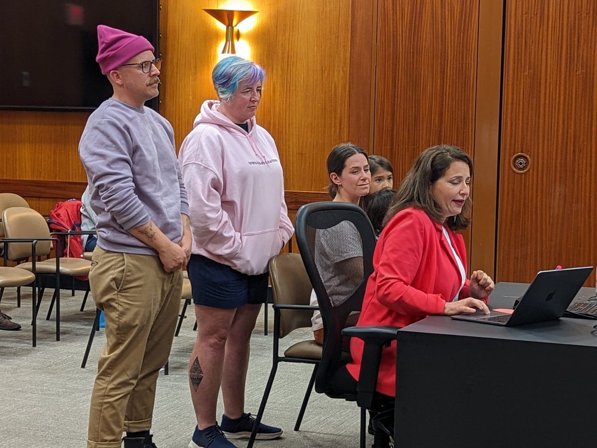 Next up is Naomi Perks. We spoke to Perks about her initiative regarding Pride flags in New West. Should note: one of the folks standing with Perks is Shawn Sorensen who intends to run for school board. You can read more here. newwestanchor.com/p/new-west-mom…