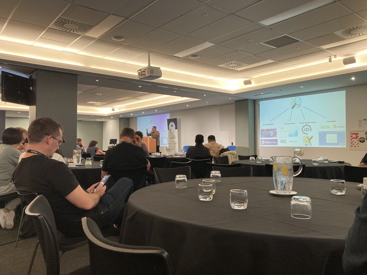 Variablefrog's tweet image. #foss4g2023 humanitarian openstreetmqp team talking about the value of helping map remote communities. 👍