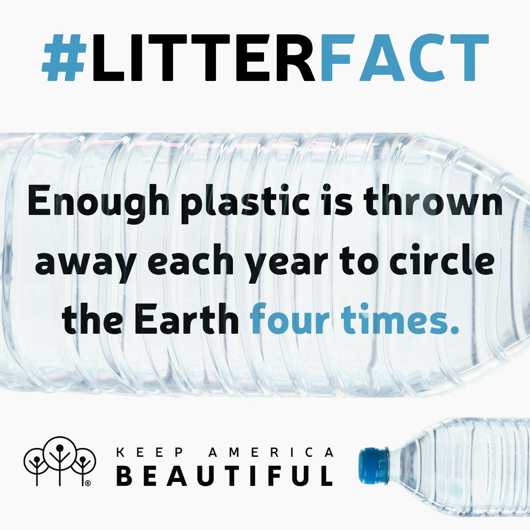 kabtweet's tweet photo. Enough plastic is thrown away each year to circle the Earth four times. That is almost 100,000 miles of plastic!
Learn more about how you can make a difference at the link in our bio.
#EndLitter #LitterFact #KeepAmericaBeautiful #DoBeautifulThings https://t.co/NN432sLWTk