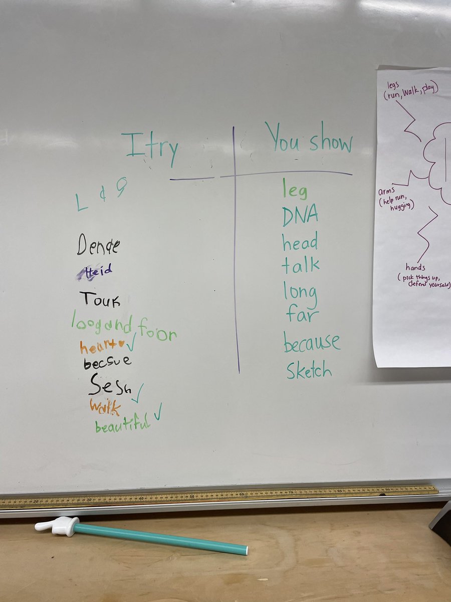 MsGraceGomer's tweet photo. While in writers workshop, Aces use an “I try/You show” for words they need help with while I am in a small group. After I finish with my group we take a look at some of the words we need help with. This often leads to some rich conversation and learning about spelling rules. https://t.co/vbFXhX1rxk