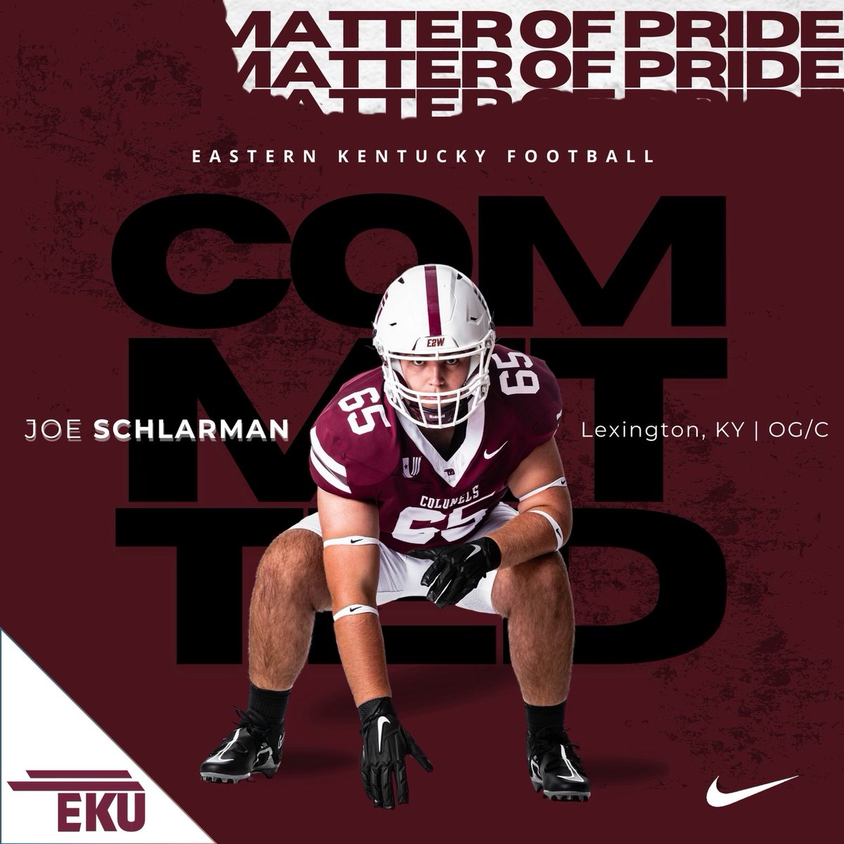 After a lot of thought and consideration, I am excited to continue my athletic and academic career at Eastern Kentucky University! #gocolonels #MatterOfPride @EKUWWells @Erik_Losey @EKUFootball @coacharichman @N_Baisch42 @LexCathFootball