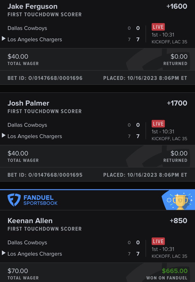 technically i hit 2/3 on first TD