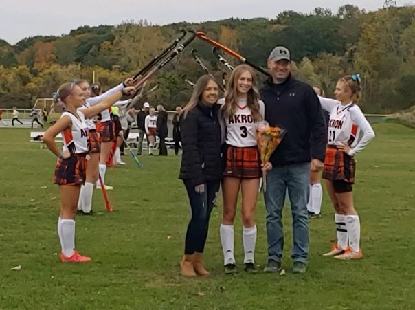 AkronHSSports's tweet photo. Congrats seniors and thank you for all that you have done for Field Hockey in Akron!!!

Senior Olivia McClaine with the hat trick, Senior Kayla Cebulski and Senior Nevada Bergman with 1 goal each!!

Varsity FH clinched the Niagara Orleans League Title with the 5-0 over Newfane!! https://t.co/ERbsbQrnYi