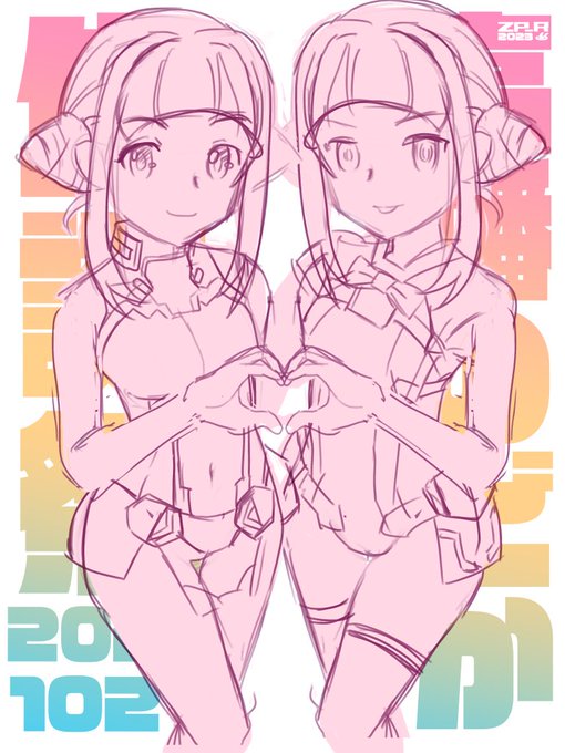 のどかちゃん生誕日絵ラフこんな感じで。しばらく寝かせます。 