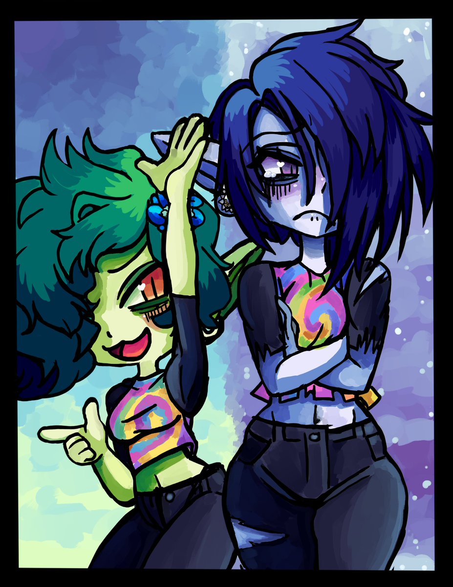 sinderarts's tweet photo. this was a challenge but so fun!!! same girl, different seasons! friends dnd oc https://t.co/B2EcXEo87k