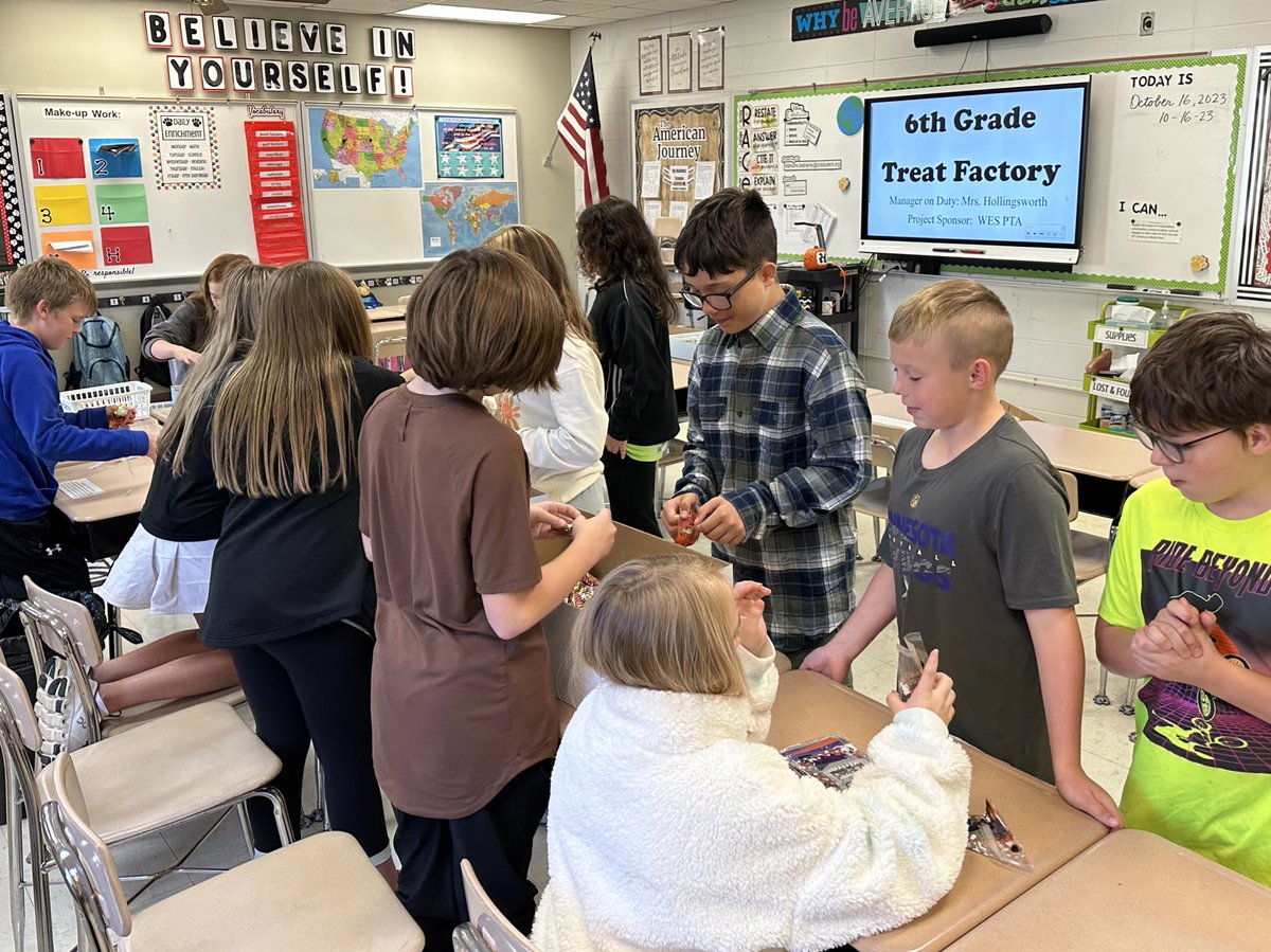 MrsHworth3's tweet photo. 6th Grade Assembly Line Activity: My workers couldn’t complain about the work time or conditions, but the pay wasn’t very good! All agreed the experience was valuable! @wescullman @westpta303 @PrincipalPage #weststory #westway #learningandgrowing #assemblyline #willworkforcandy https://t.co/UA1WJY2SHL