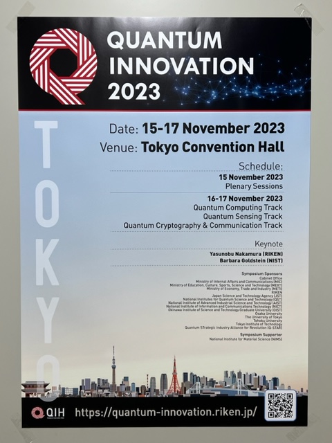 Quantum Innovation 2023のポスターが完成しました！
11月15-17日、日本で開催される国際シンポジウム。量子コンピューティング、量子センシング、暗号、通信など、最新の成果と未来がここに。
最新の量子科学技術に触れましょう！
#量子　#QuantumInnovation

q-portal.riken.jp/event_detail?e…