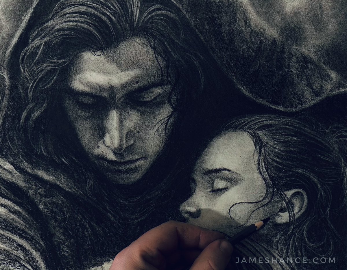 JimJeroo's tweet photo. “The Rescue” (Charcoal / Paper) - New original art and prints going up tomorrow! ❤️✨🎨 https://t.co/gZ0q3guCK8